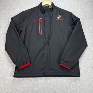 Under Armour US Marines Jacket Mens XL Black Full Zip Storm Tactical Windbreaker